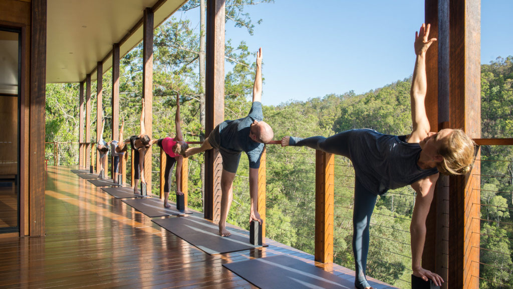 Our students practicing yoga