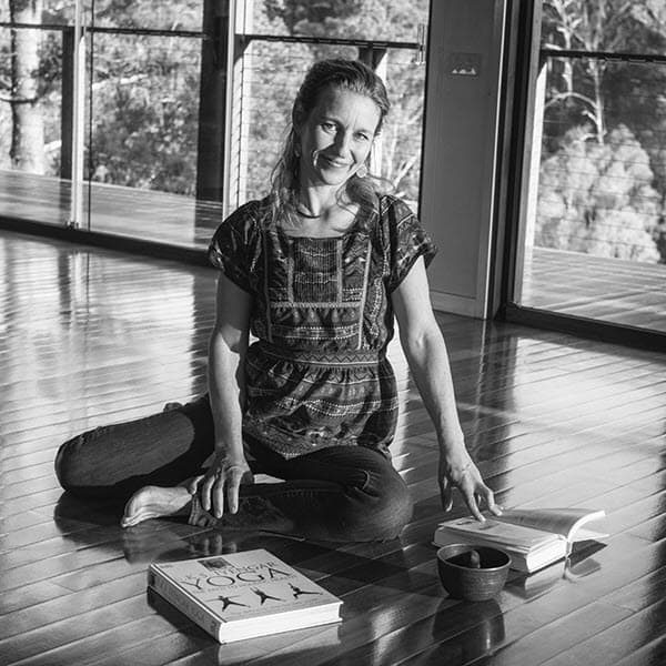 Celia Roberts studying yoga and meditation